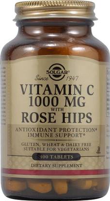 Solgar Vitamin C with Rose Hips, 1000 mg, 100 Tabs
