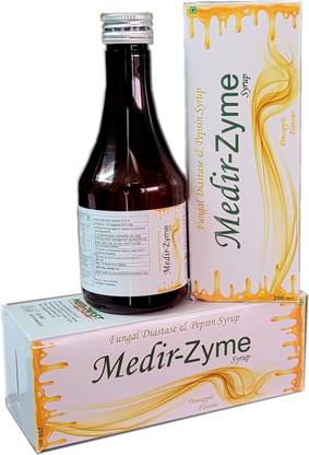 Medirvast Healthcare MEDIR-ZYME Fungal Diastase & Pepsin syrup for Digestion,Gas, Acidity (Qty-2)