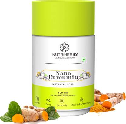 Nutriherbs Nano Curcumin (Haldi) Capsule Suport Joint Health, Boosts Immunity & Digestion