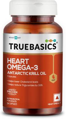 TRUEBASICS Heart Omega-3 Antarctic Krill Oil, for Healthy Heart