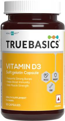 TRUEBASICS Vitamin D3 2000 IU, for Healthy Bones, Strong Muscles, & Boosts Immunity