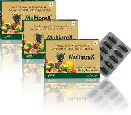 Multiprex Multivitamin & Multimineral Capsules Boost Overall Wellness-Pack of 03