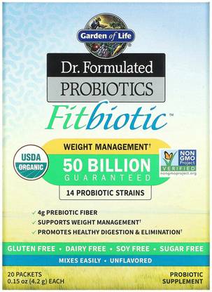 Garden Of Life Dr. Formulated Probiotics Fitbiotic, Unflavored, 20 Packets
