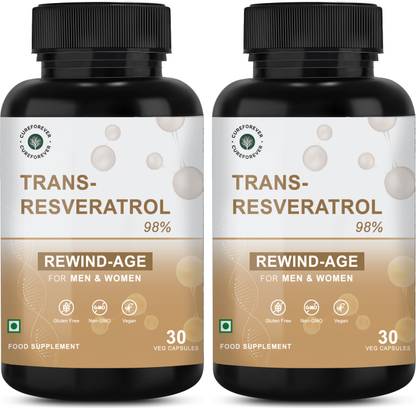 CureForever Trans Resveratrol Supplement with Green Tea Extract Antioxidant for Anti Aging