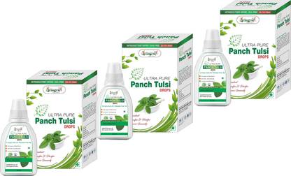 Vringra Tulsi Liquid - Tulsi Ras - Panch Tulsi Extract - Tulsi Drops (Pack Of 3)
