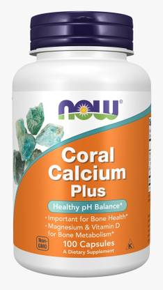 Now Foods Coral Calcium Plus - 100 Capsules | With Magnesium & Vitamin D