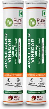 Pure Nutrition Apple Cider Vinegar with Garcinia Cambogia For Weight loss 30 Effervescent Tabs