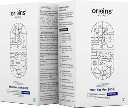 Origins Nutra Multi For Men (40+) | Boost Energy & Metabolism|GMP Certified| Non-GMO