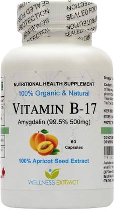 WELLNESS EXTRACT Vitamin B17 Amygdalin 99.5% 500mg Apricot Kernel Extract Organic & Natural