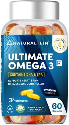 NATURALTEIN Triple Strength Omega-3 1250mg |450mg EPA & 300mg DHA – Heart, Brain & Joint