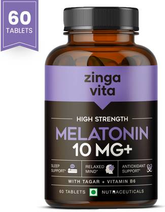 Zingavita High Strength Melatonin Tablets for Restful Sleep and Relaxed Mind