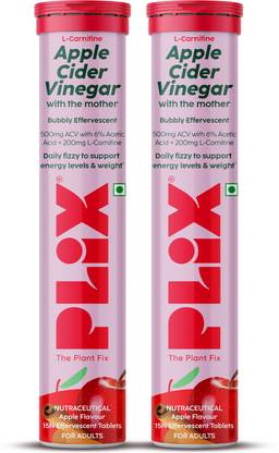 The Plant Fix Plix L-Carnitine ACV Effervescent Tablets for Weight Loss and Fat Burn with Cinnamon