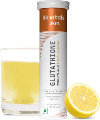 HEALTHKART HK Vitals Glutathione Skin Glow Effervescent Tablets with Vitamin C & E, Lemon