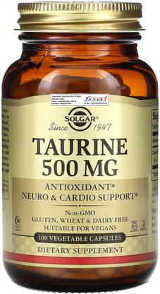 Solgar Taurine, 500 mg, 100 Vegetable Capsules