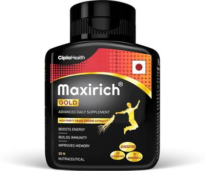 Cipla Maxirich Gold Daily Multivitamin with high purity grade Ginseng Extract*