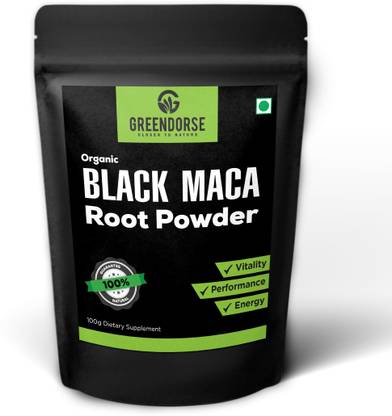 GREENDORSE Organic Peruvian Black Maca Root Powder - 100g