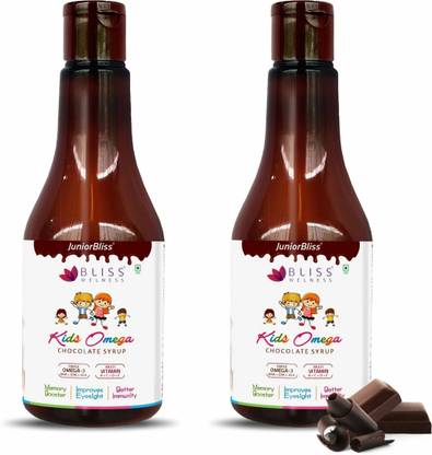 Bliss Welness Kids Omega 369 DHA EPA ALA Multivitamins ACDE Chocolate Syrup Supplement