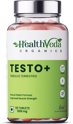 Health Veda Organics Plant Based Testo+ for Muscle Strength, Stamina & Energy