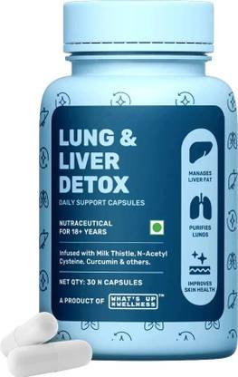 What's Up Wellness Lung & Liver Detox Capsules | Purify Lungs, Manage Liver Fat |