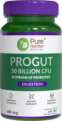 Pure Nutrition Progut Probiotic 50Billion CFU 14 Strains of Probiotics | Gut Health & Bloating
