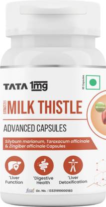 TATA 1mg Milk Thistle Capsule helps support Liver Function