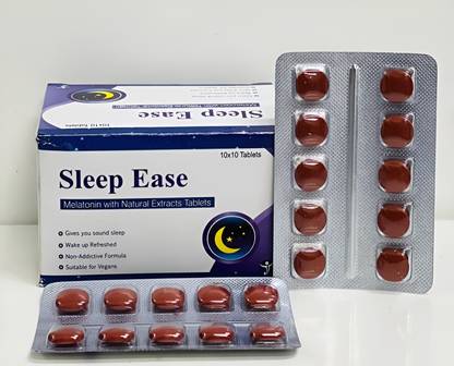Janus Biotech Sleep Ease (Veg Tablets) Melatonin 10mg With Natural Extracts ,For Restful Sleep