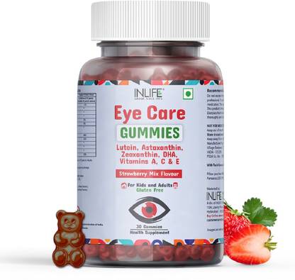 INLIFE Eye Care Supplement for Kids and Adults Lutein Zeaxanthin Gummies for Eye Health