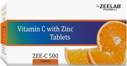 zeelab Zee-C 500 | Vitamin C with Zinc Chewable Tablets for Immunity and Glowing Skin