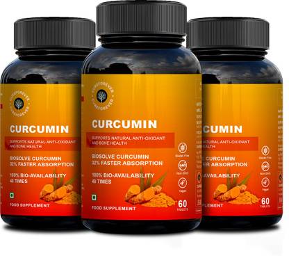 CureForever Curcumin Tablets Patented Water Soluble Curcumin Supplement with BioPerine 910mg