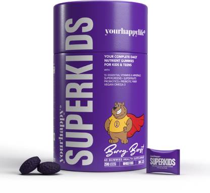 YourHappyLife SuperKids Multivitamin Gummies for Improved Energy & Immunity | Kids & Teens
