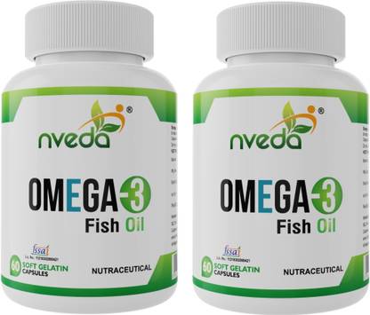 Nveda Fish Oil (1000 Mg Omega 3 with 180 Mg EPA & 120 Mg DHA)-Pack of 2