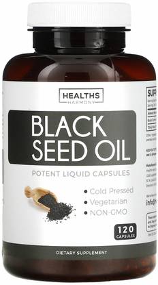 Healths Harmony Black Seed Oil, 120 Capsules