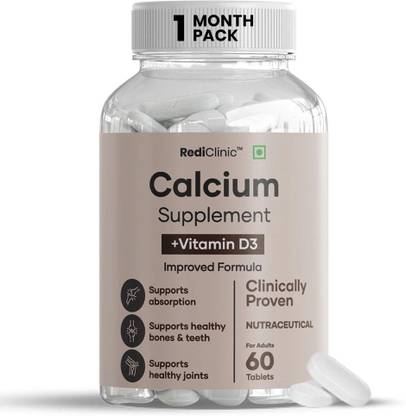 RediClinic Calcium & Vitamin D3 Tablets | For Bone Health & Joint Support