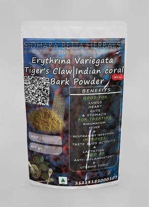 SIDHARA BETTA HERBALS Erythrina Variegata Bark Powder | Tiger's Claw Bark Powder