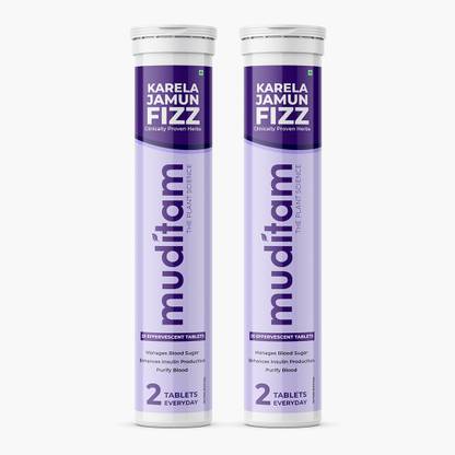Muditam Ayurveda Karela Jamun Fizz (Karela Jamun Juice) Effervescent Tablet Ideal for 20 days