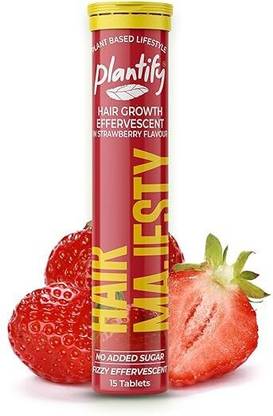 PLANTIFY Hair Majesty Effervescent Tablets Strawberry Flavour