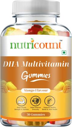 NUTRICOUNT DHA Multivitamin Gummies for Adult,For Healthy Growth Pack-Of-1