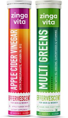 Zingavita Apple Cider Vinegar Multigreen Fizzy Tablet for Weight Management
