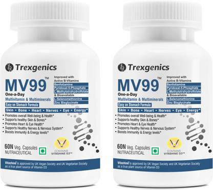 Trexgenics MV99 One-a-day Complete Daily Multivitamin Just All you need (60 Veg. caps)
