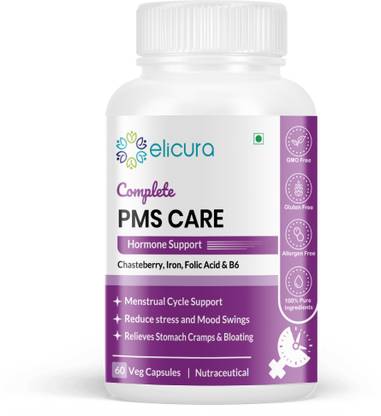 elicura Complete PMS Care | Hormone Support | Chasteberry,Iron,B6
