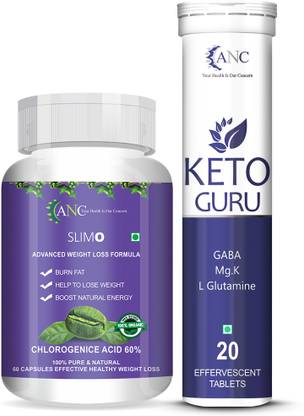 ANC Slimo Advanced 60 Capsules & Keto Guru 20 Tablets For Weight Loss Formula