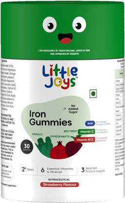 Little Joys Iron Gummies for Kids 2-6 years|43 Natural Herbs| Improves Immunity & Metabolism