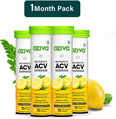 OZiva ACV Moringa (Lemon Masala)To Control Cravings,Apple Cider Vinegar,No Added Sugar