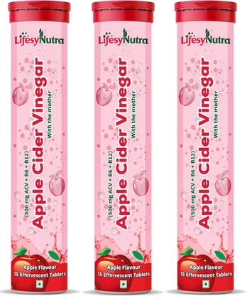 Lifesy Nutra Apple Cider Vinegar Effervescent Tablet with mother,Vit B6 & B12 for weight loss