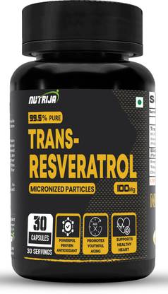 NutriJa Trans Resveratrol 100MG Capsules 99.5% Pure Highly Purified & Bioavailable