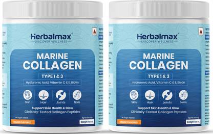 Herbal max Hydrolyzed Marine Collagen Supplement Type 1&3 |For Healthy Skin, Hair & Bone