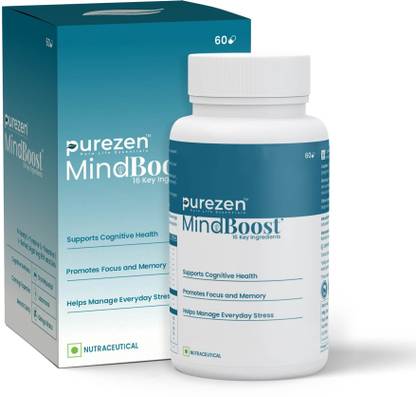 Purezen MindBoost Focus, Memory & Cognitive Support with Brahmi & Ginkgo
