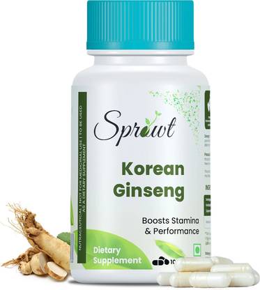 Sprowt Korean Red Ginseng Capsules | Performance Enhancer Supplement for Men