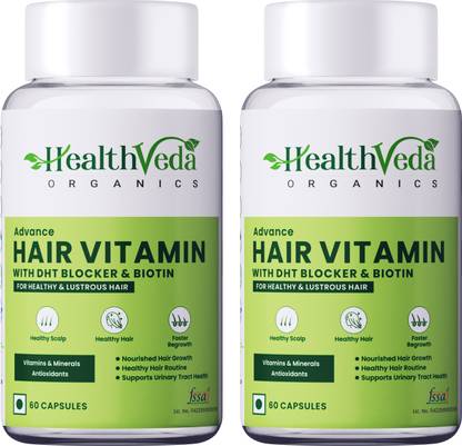 Health Veda Organics DHT Blocker With Goodness of Nettle Leaves Supports Urinary Tract, Hair Health