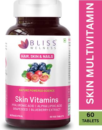 Bliss Welness Skin Multivitamin with Biotin Hyaluronic Acid Alpha Lipoic Acid Vitamins